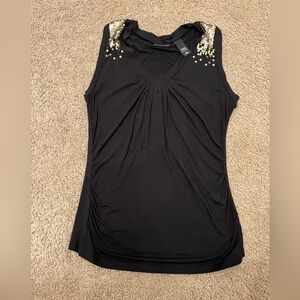 Black tank with metallic detail